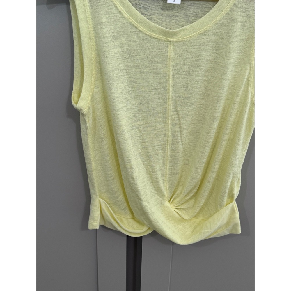 Athleta Womens Yellow Slub Knit Front Twist Cropped Tank Top Size S Small - Picture 3 of 4